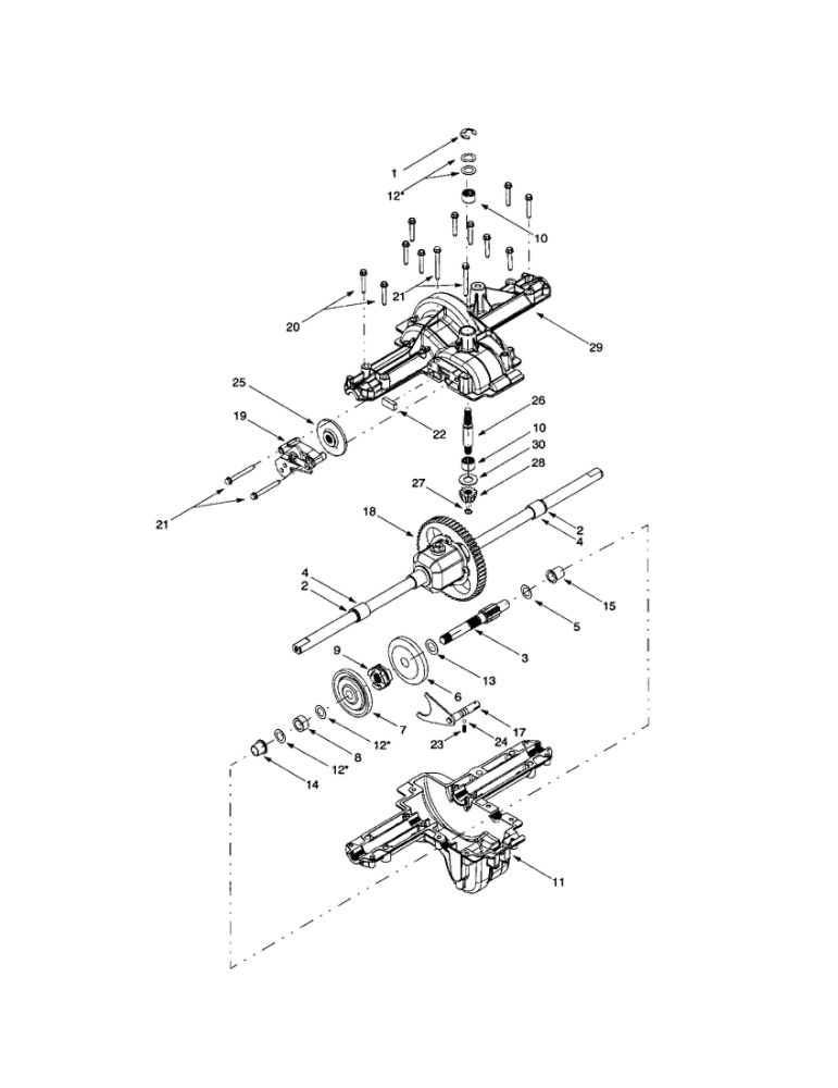 Differential/Housing/Bevel Gear Diagram and Parts List for 608  MTD Lawn Tractor