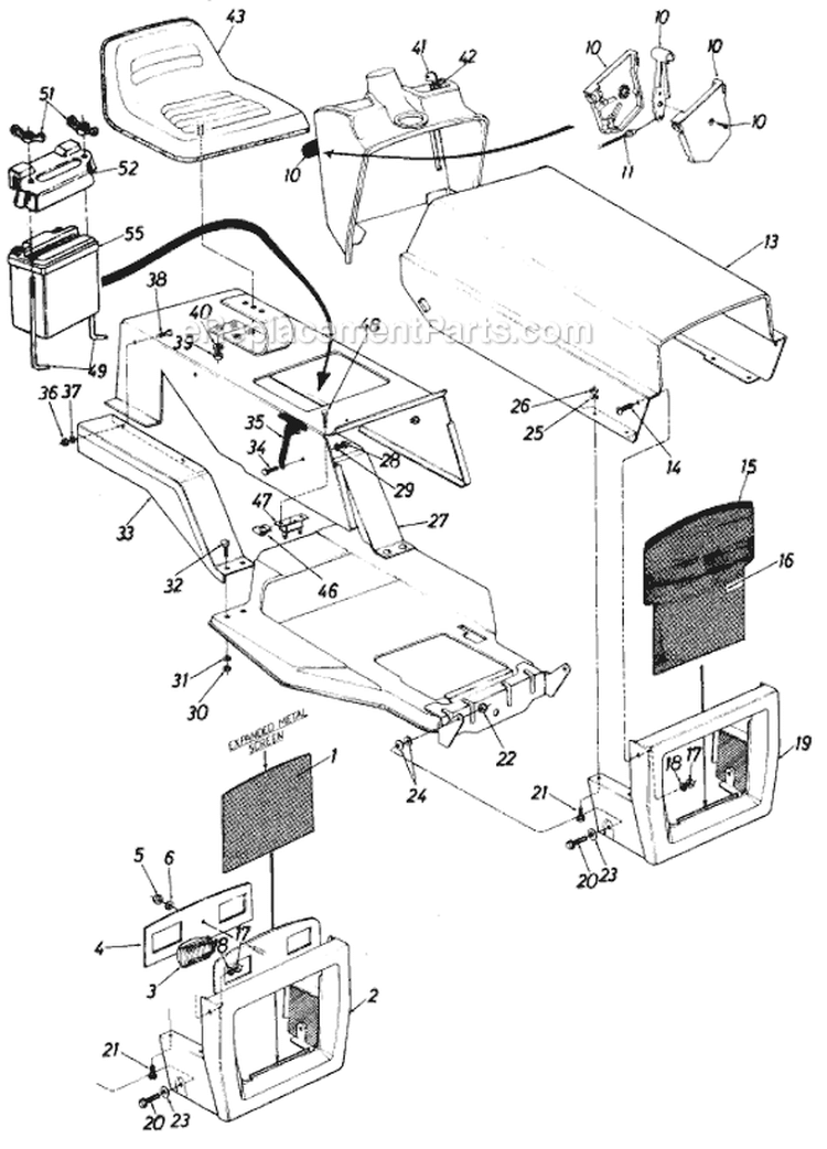 Page E Diagram and Parts List for 528 1987 MTD Lawn Tractor