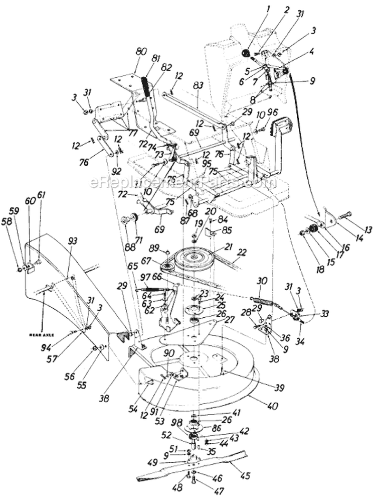 Page G Diagram and Parts List for 528 1987 MTD Lawn Tractor