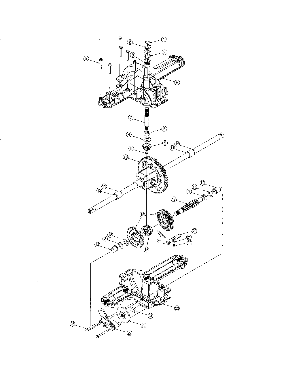 Differential Diagram and Parts List for 13RN771H729  MTD Lawn Tractor