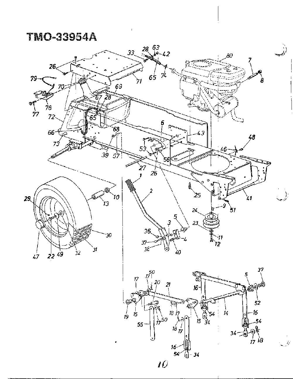 46" 18hp lawn tractor page 8 Diagram and Parts List for 33954A  MTD Lawn Tractor