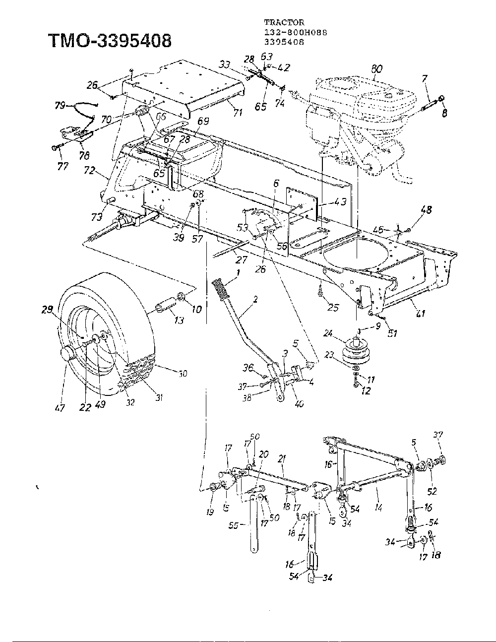 46" 18hp garden tractor page 8 Diagram and Parts List for 3395408  MTD Lawn Tractor
