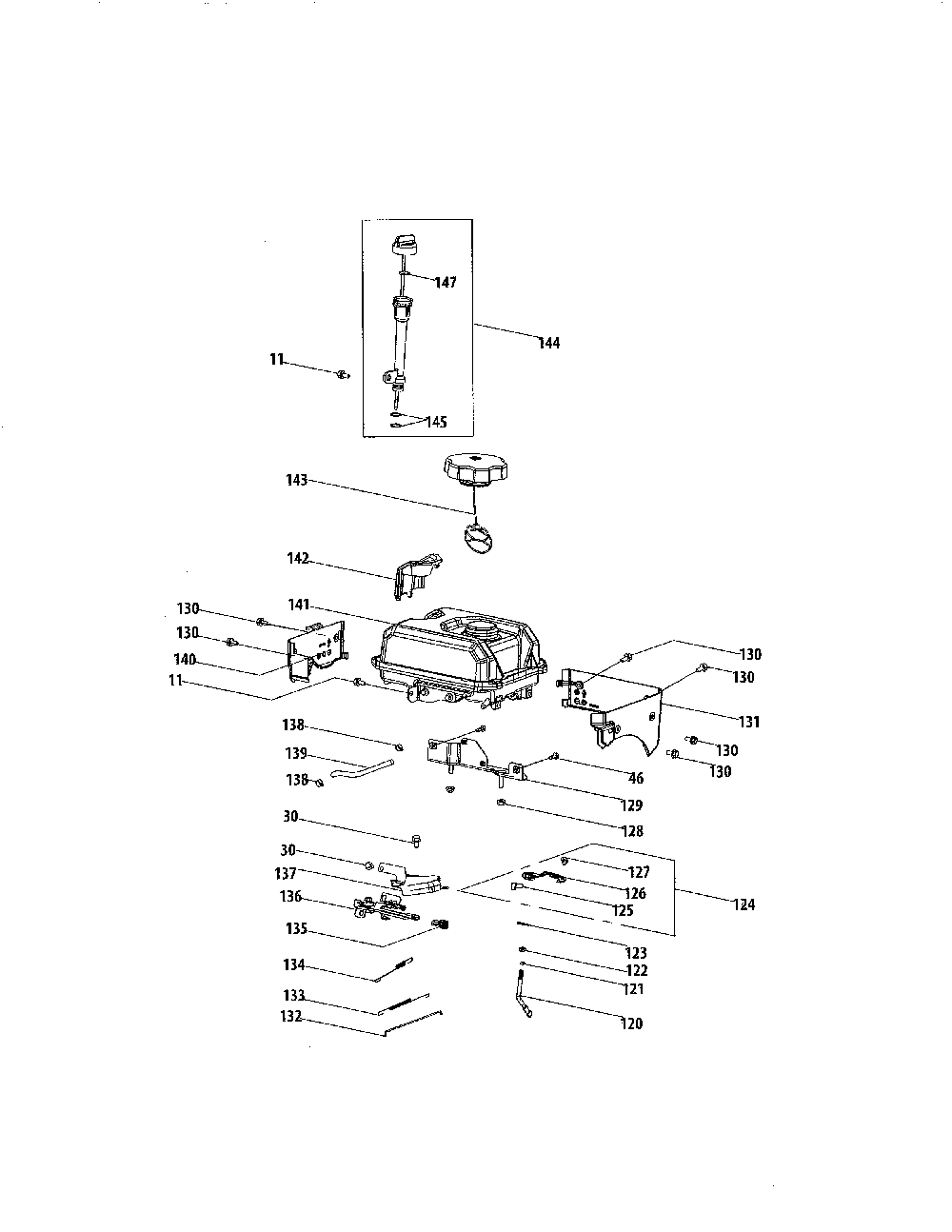Fuel tank & mounting Diagram and Parts List for 31S6BEE799  MTD Snow Blower