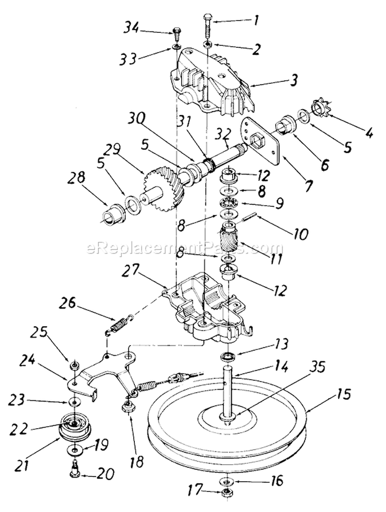 Page D Diagram and Parts List for 560B192 1989 MTD Lawn Mower