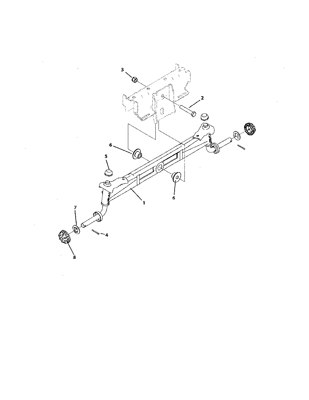 Front axle Diagram and Parts List for 13ATA1ZT099  MTD Lawn Tractor