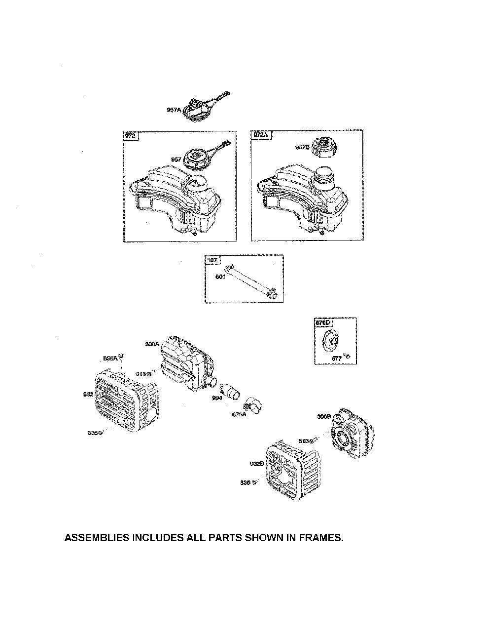 Fuel tank/muffler Diagram and Parts List for 11A-A1BW799  MTD Lawn Mower