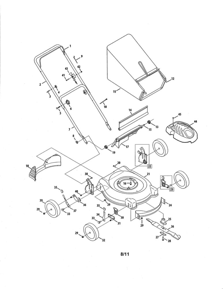 Mower Parts Diagram and Parts List for 11A-41MY229  MTD Lawn Mower