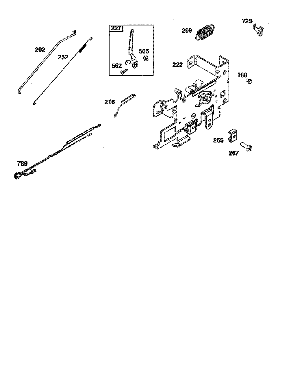 Controls Diagram and Parts List for 13AL77XT099  MTD Lawn Tractor