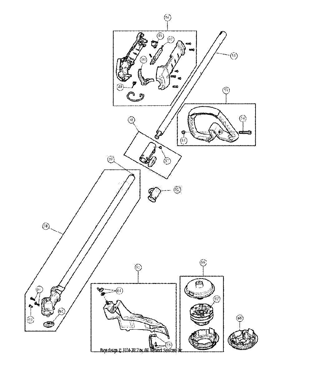 General assembly Diagram and Parts List for 41ADA5SC793  MTD Trimmer