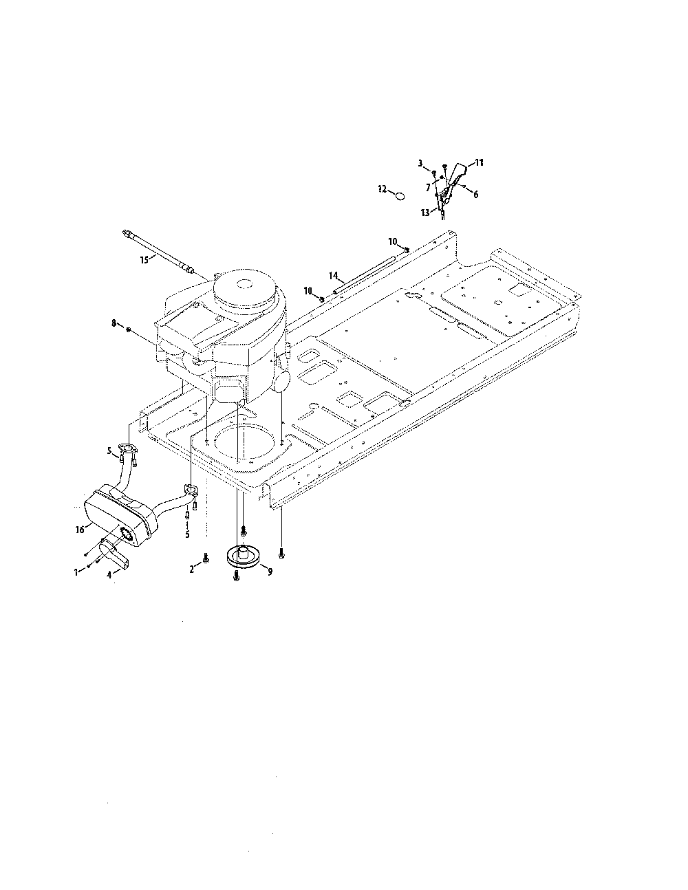 Engine/twin muffler Diagram and Parts List for 17ARCBDS099  MTD Lawn Tractor