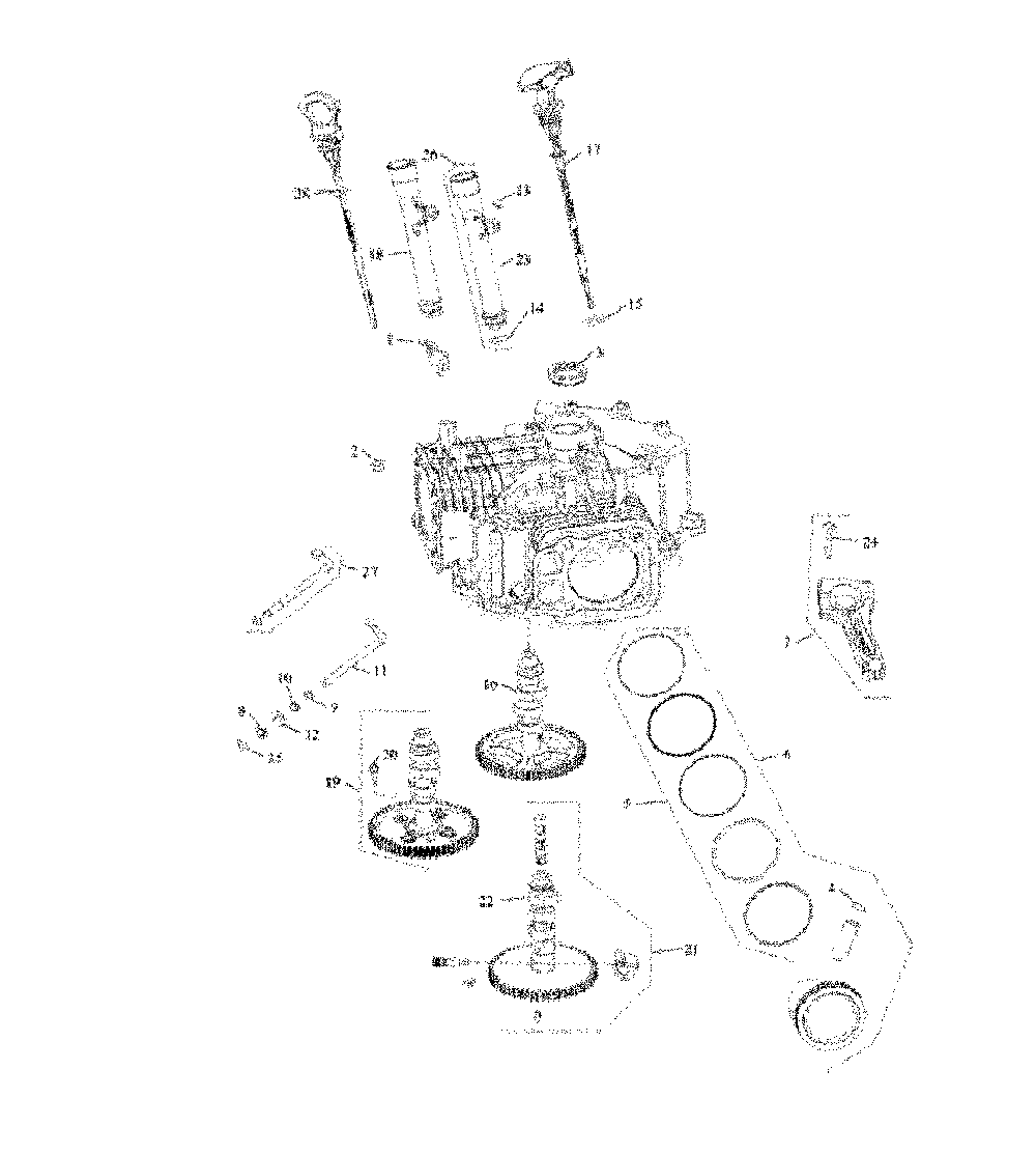 Crankcase Diagram and Parts List for 13AQA2ZW093  MTD Lawn Tractor