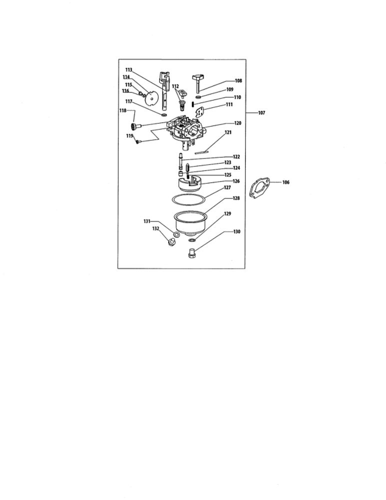 Carburetor Diagram and Parts List for 952Z1P70C0A  MTD Engine