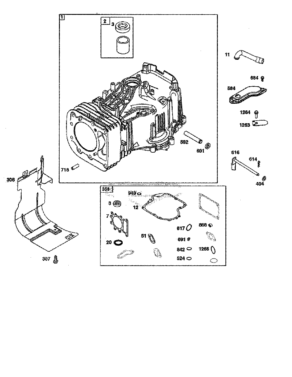 Cylinder Diagram and Parts List for 13AL77XT099  MTD Lawn Tractor