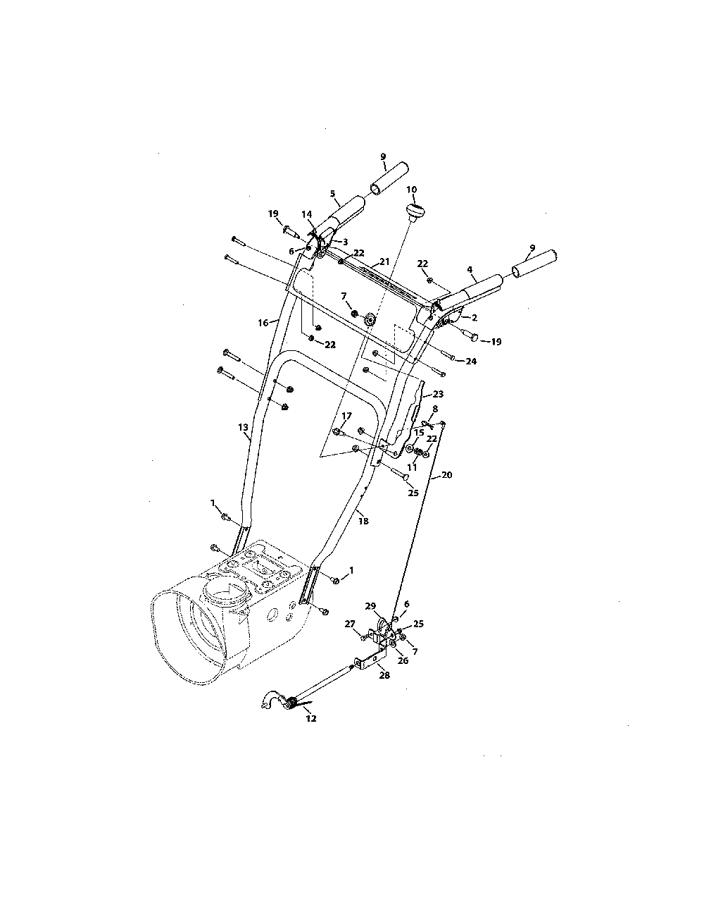 Handles Diagram and Parts List for 31AS6AED799  MTD Snow Blower