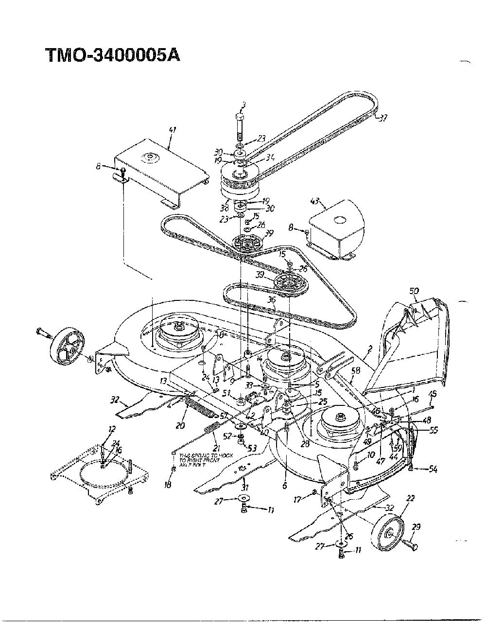 18hp 46"  and 42" lawn tractors Diagram and Parts List for 3400005A  MTD Lawn Tractor