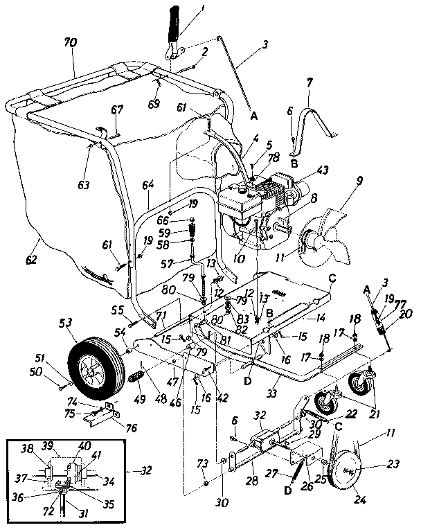 Replacement parts Diagram and Parts List for 242687  MTD Leaf Blower / Vacuum