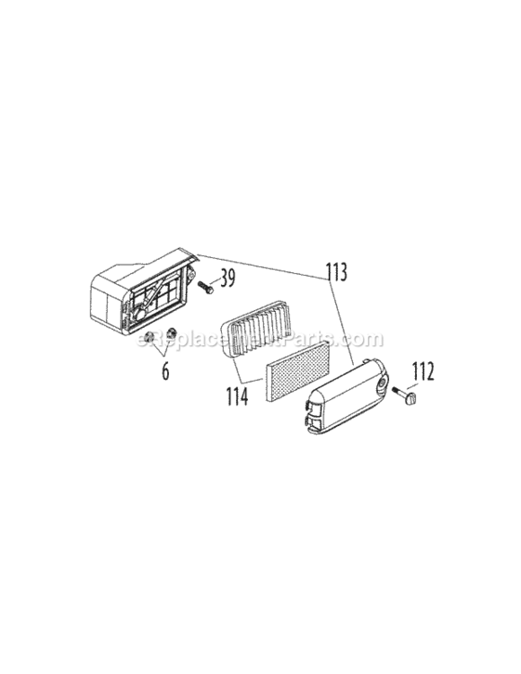 5P65M0B_Air_Cleaner Diagram and Parts List for 5P65M0B  MTD Engine