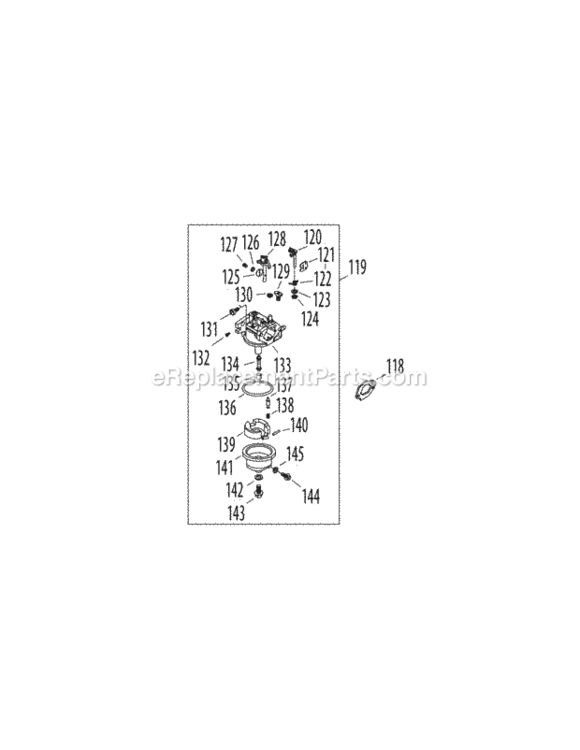 5P65M0B_Carburetor Diagram and Parts List for 5P65M0B  MTD Engine