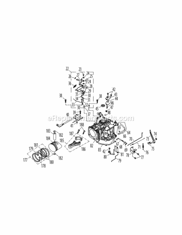 5P65M0B_Crankcase Diagram and Parts List for 5P65M0B  MTD Engine