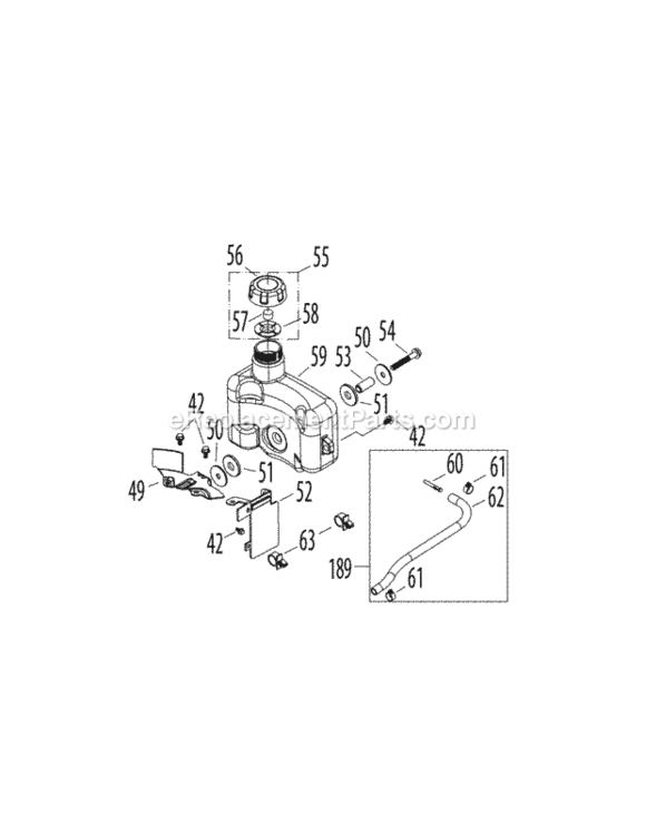 5P65M0B_Fuel_Tank Diagram and Parts List for 5P65M0B  MTD Engine