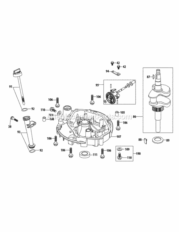 5P65M0C_Crankshaft_And_Crankcase_Cover Diagram and Parts List for 5P65M0C  MTD Engine