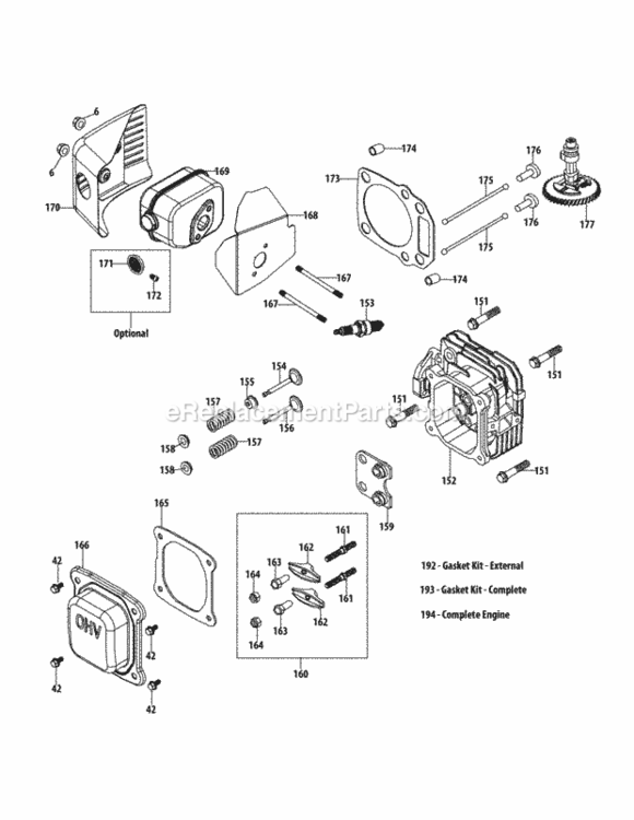 5P65M0C_Cylinder_Head Diagram and Parts List for 5P65M0C  MTD Engine