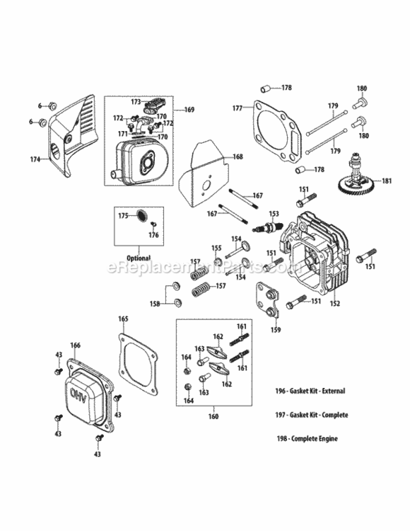 5P65Mu_Cylinder_Head Diagram and Parts List for 5P65MU  MTD Engine