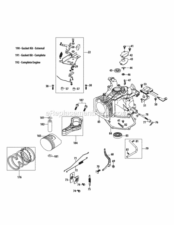 5P70M0C_Crankcase Diagram and Parts List for 5P70M0C  MTD Engine