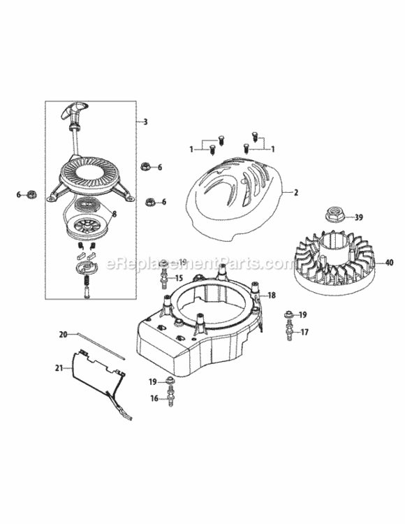 5P70M0C_Flywheel_And_Shroud Diagram and Parts List for 5P70M0C  MTD Engine