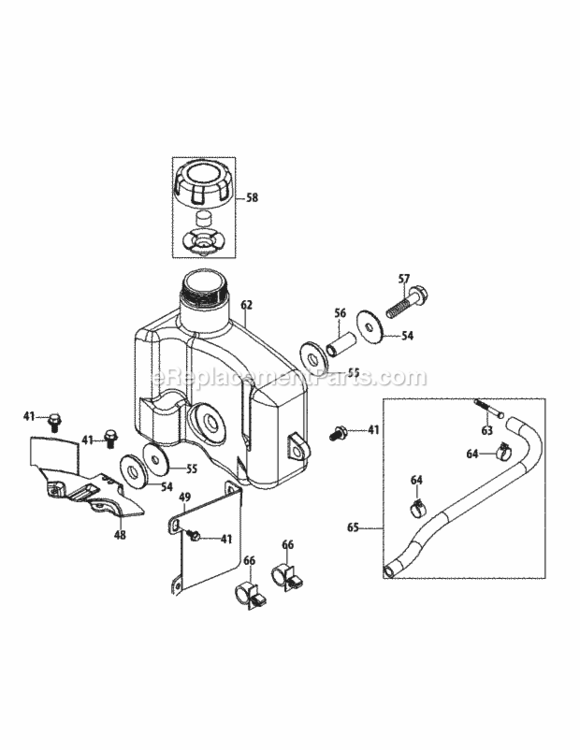 5P70M0C_Fuel_Tank_And_Mounting Diagram and Parts List for 5P70M0C  MTD Engine
