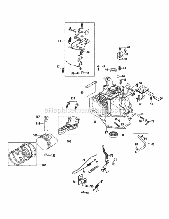 5P70Ml_Crankcase Diagram and Parts List for 5P70ML  MTD Engine