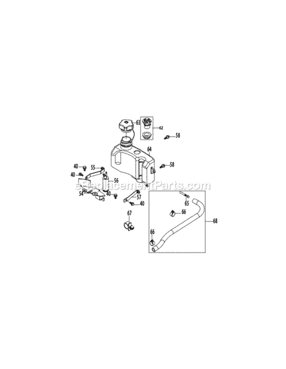 5P70Ml_Fuel_Tank_And_Mounting Diagram and Parts List for 5P70ML  MTD Engine
