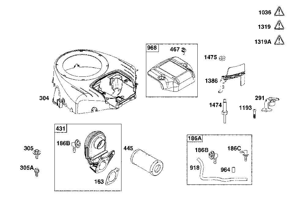 Blower housing/air cleaner Diagram and Parts List for 17ADFACS093  MTD Lawn Mower
