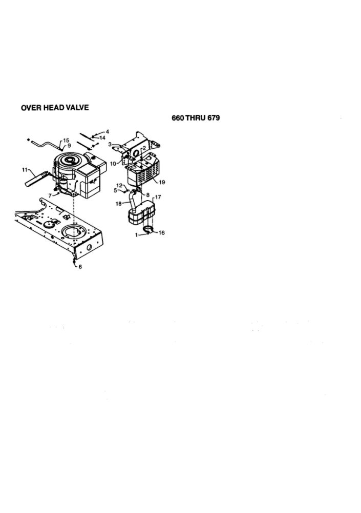 Over Head Valve 2 Diagram and Parts List for 670  MTD Lawn Tractor