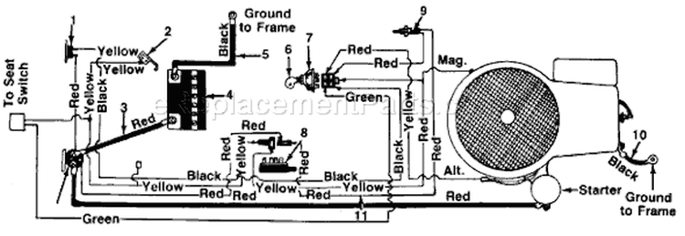 Page B Diagram and Parts List for 643-033 1987 MTD Lawn Tractor