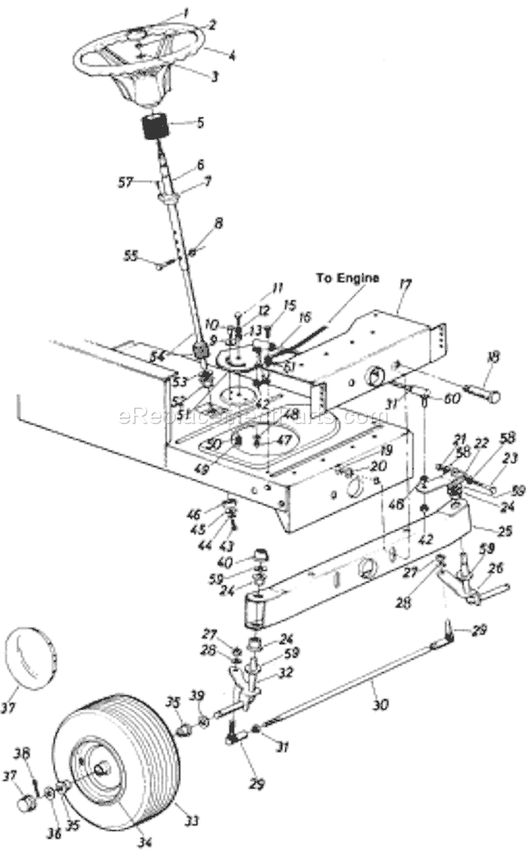Page C Diagram and Parts List for 643-033 1987 MTD Lawn Tractor
