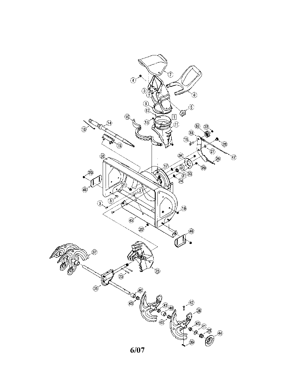 Chute assembly Diagram and Parts List for 31A-3CDE799  MTD Snow Blower