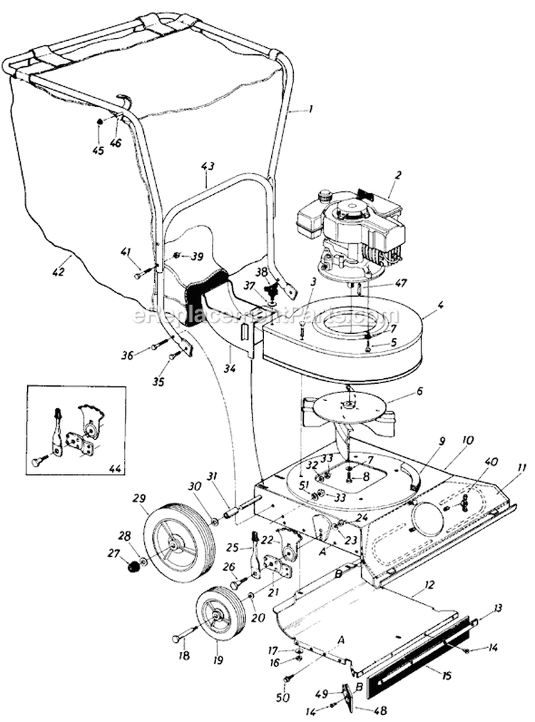 Page A Diagram and Parts List for 660-122 1987 MTD Chipper Shredder