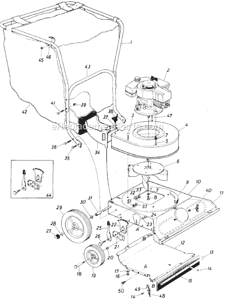 Page A Diagram and Parts List for 660-362 1985 MTD Chipper Shredder