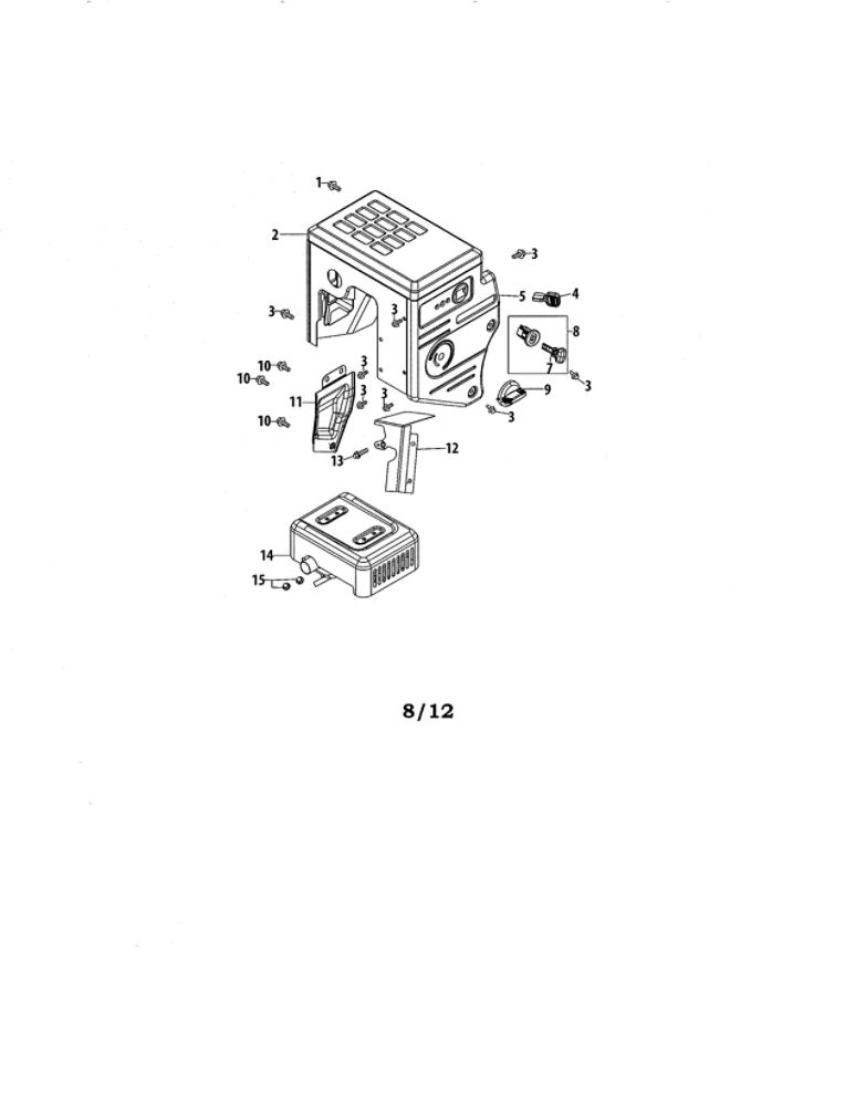 Muffler Diagram and Parts List for 952Z478-SUB  MTD Engine