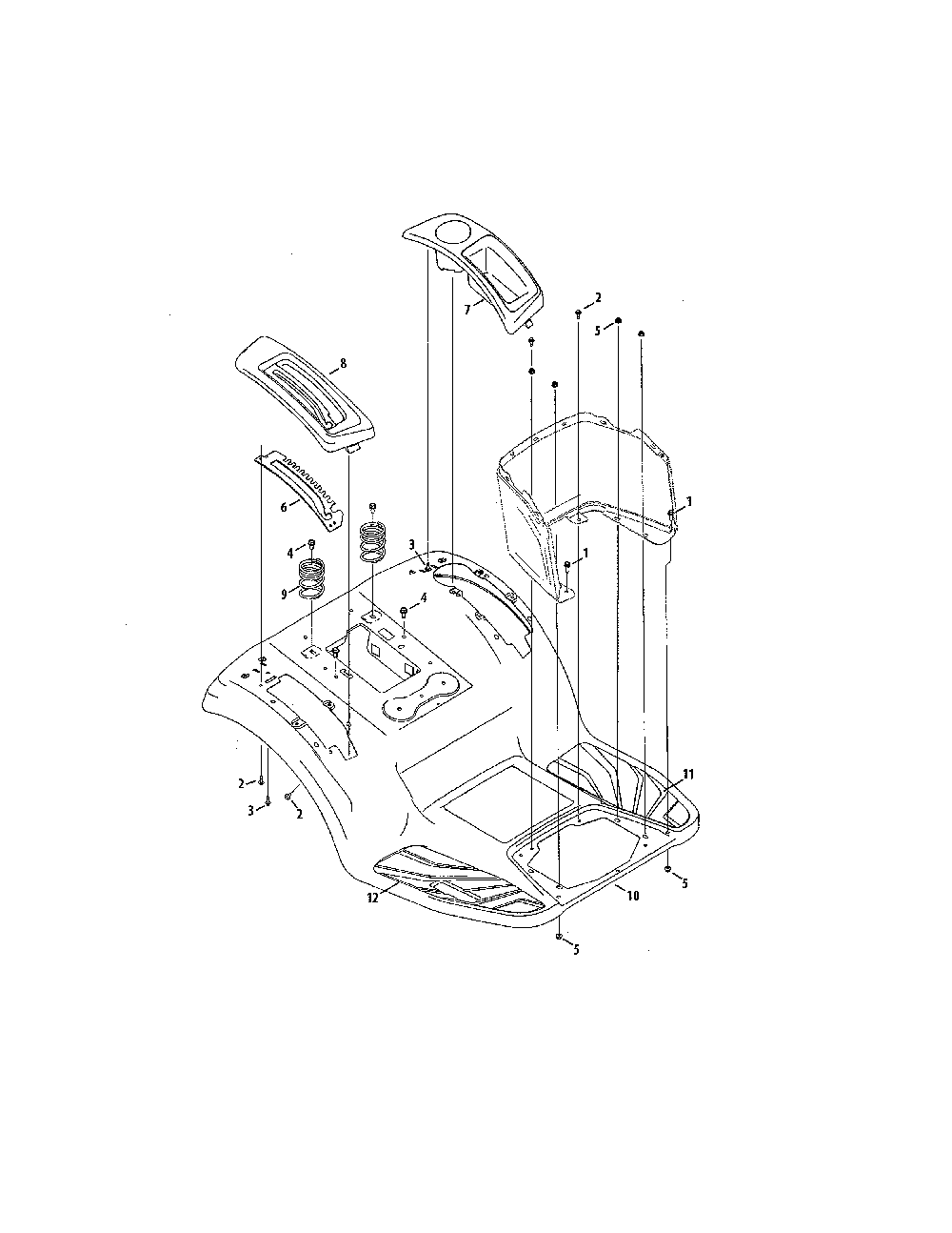 Fender Diagram and Parts List for 132QA1ZT099  MTD Lawn Tractor