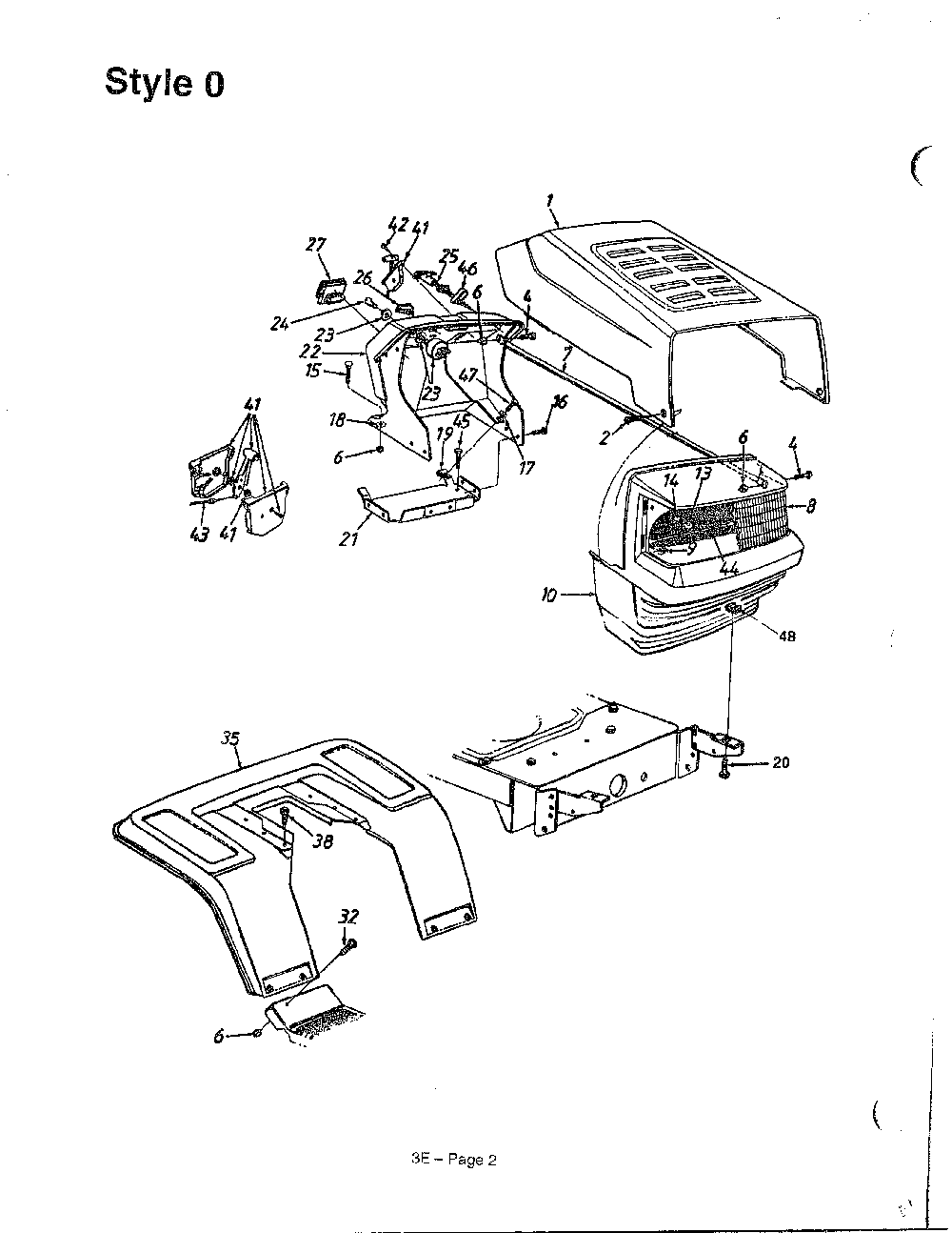 Style 0 Diagram and Parts List for 3510003  MTD Lawn Tractor