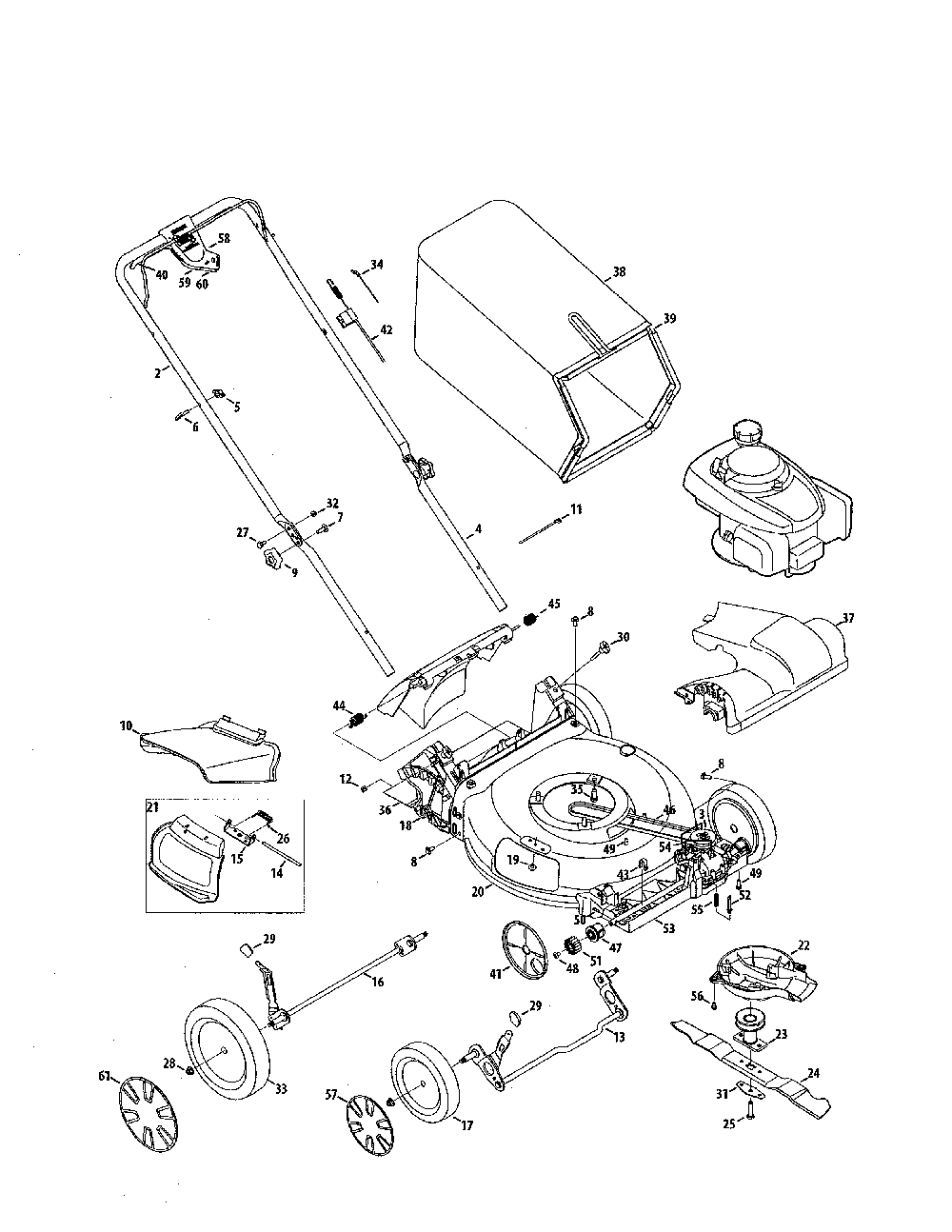 Lawn mower Diagram and Parts List for 12AVB2AQ799  MTD Lawn Mower