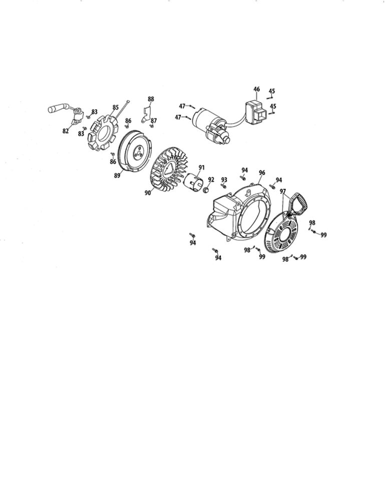Electric Starter/Flywheel Diagram and Parts List for 952Z478-SUB  MTD Engine
