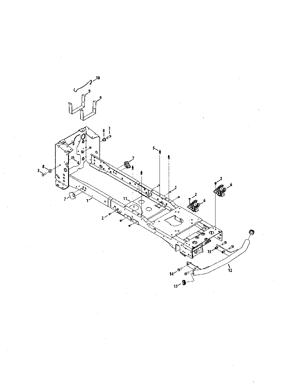 Frame Diagram and Parts List for 13AJA1ZS099  MTD Lawn Tractor