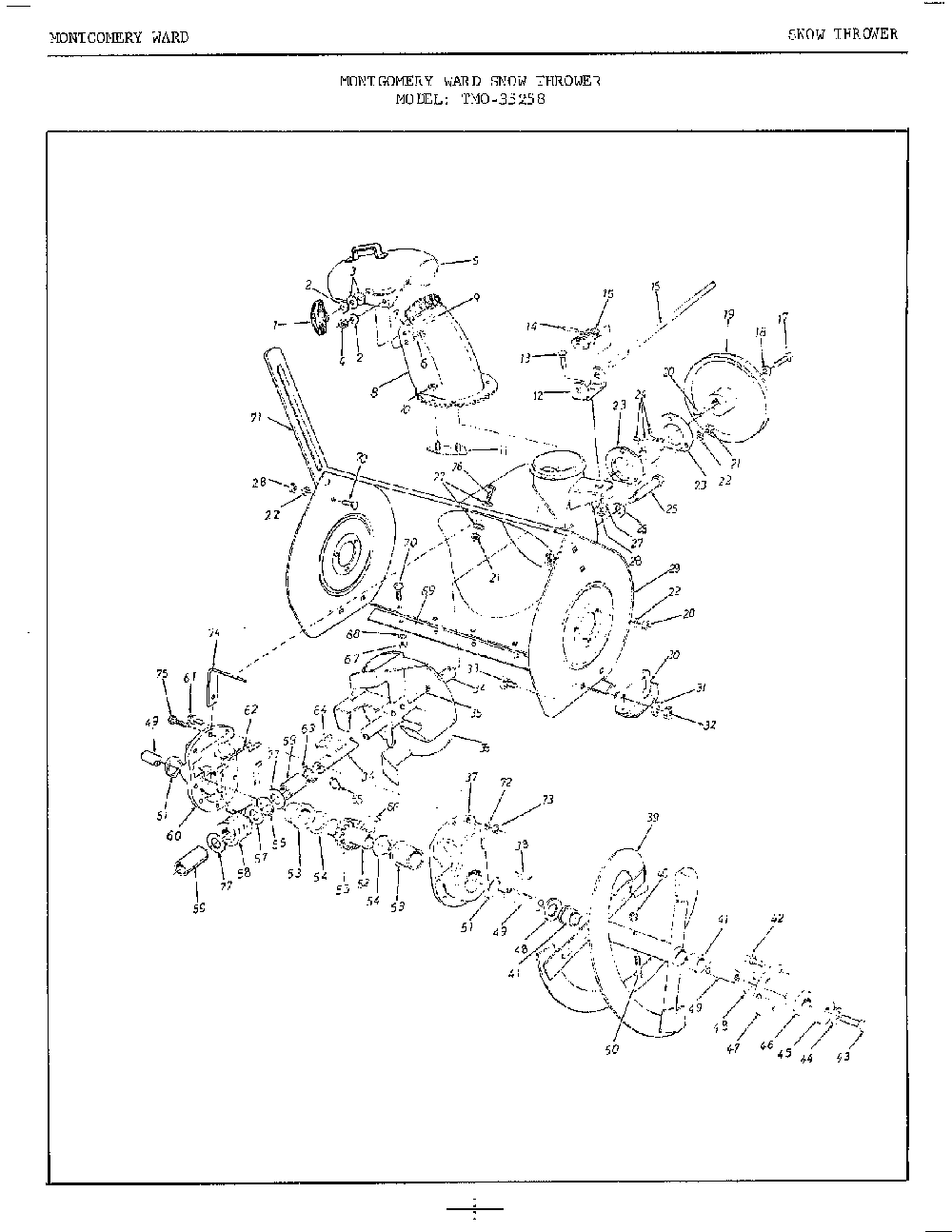 Snow thrower page 5 Diagram and Parts List for 35258  MTD Snow Blower