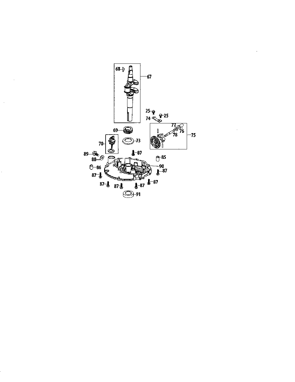 Crankshaft & cover Diagram and Parts List for 25B-55J1799  MTD Edger