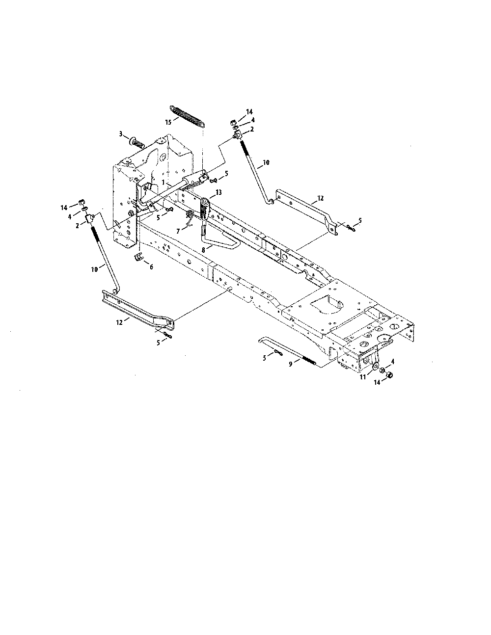 Lift Diagram and Parts List for 13BQA1ZT099  MTD Lawn Tractor