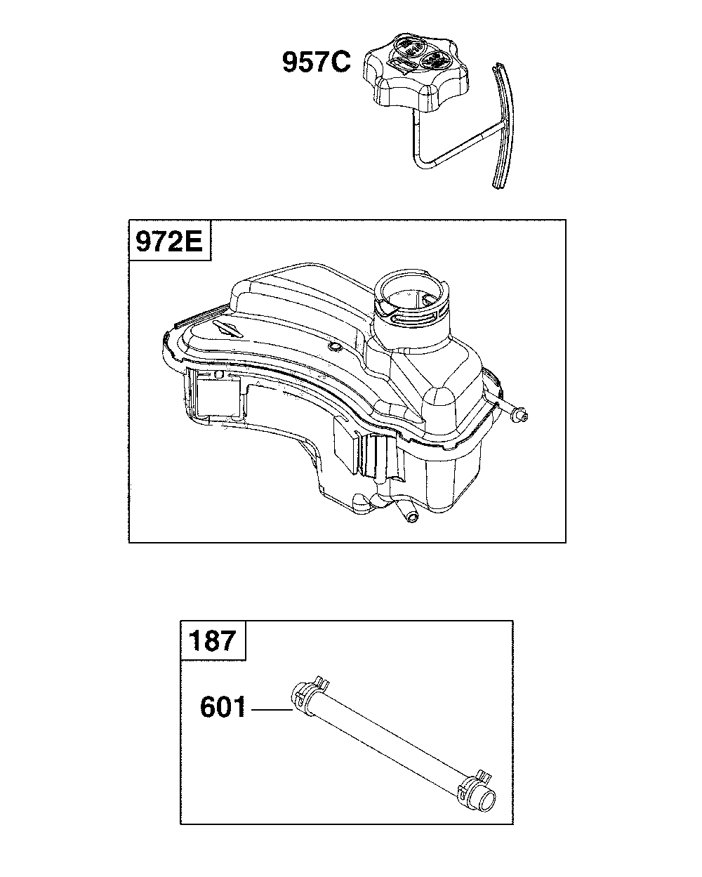Fuel supply Diagram and Parts List for 12A-A15W793  MTD Lawn Mower