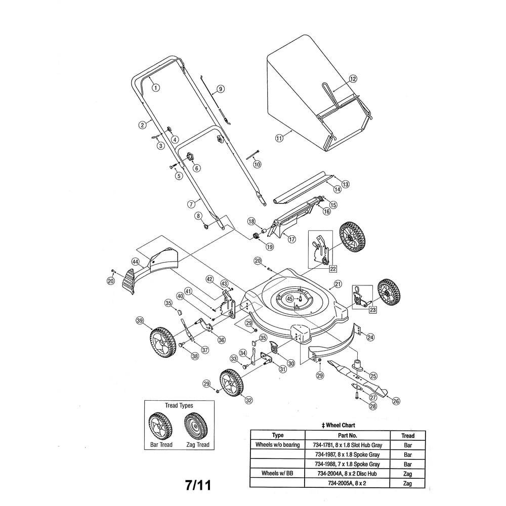 Lawn Mower Diagram and Parts List for 11A-429R729  MTD Lawn Mower